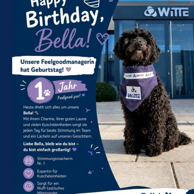 ? Heute ist ein ganz besonderer Tag: Unsere Feelgoodmanagerin Bella feiert ihren 1. Geburtstag! ?? Liebe Bella, wir w...